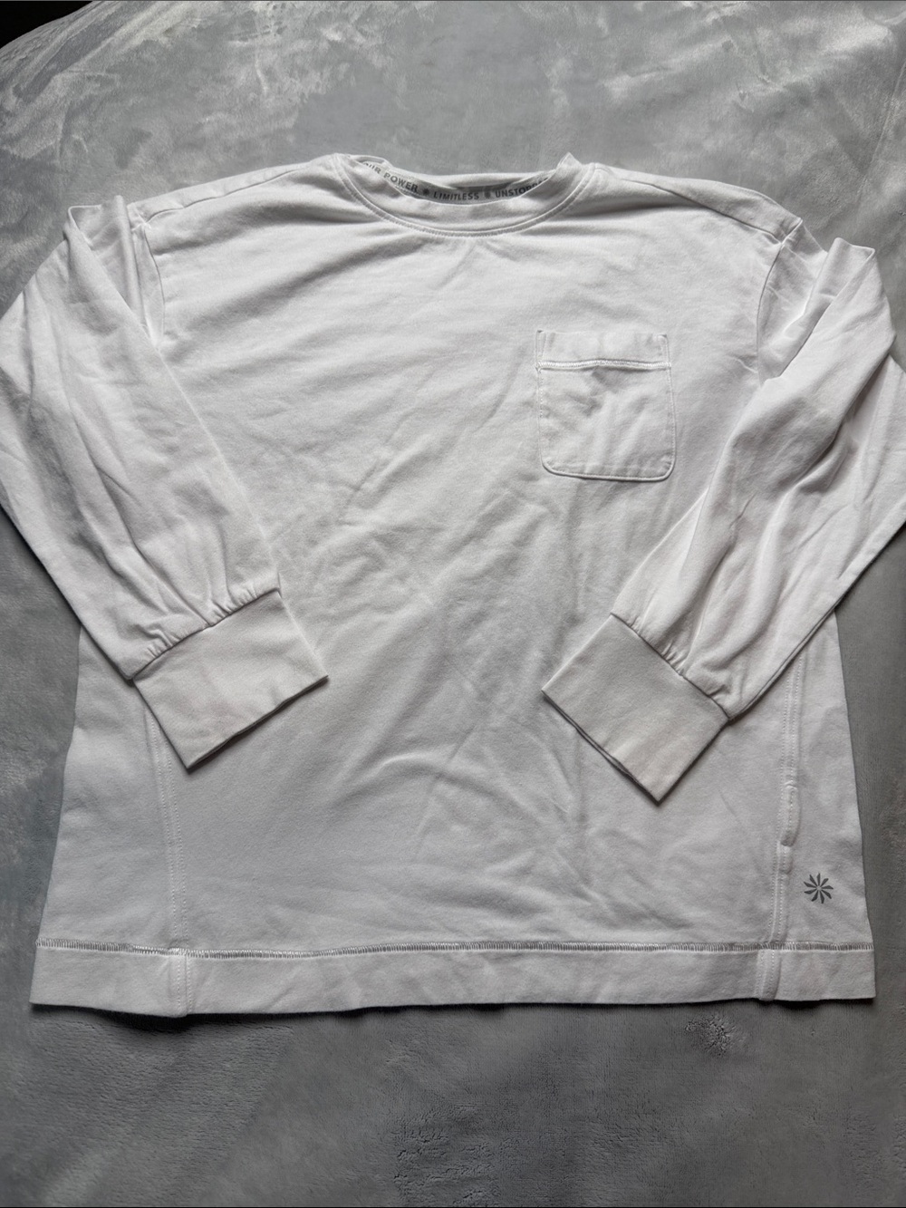 Athleta White Long-Sleeve Pocket Tee